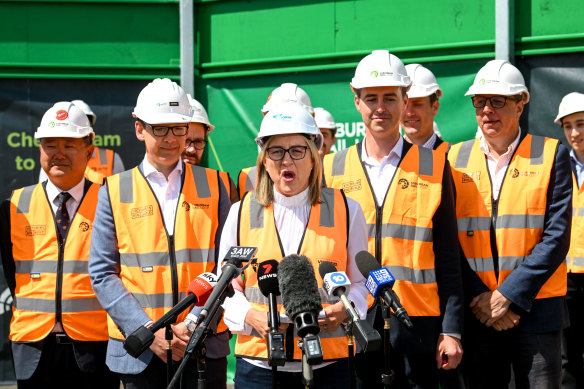 Deputy Premier Jacinta Allan at the site office for the Suburban Rail Loop in Clayton in November.