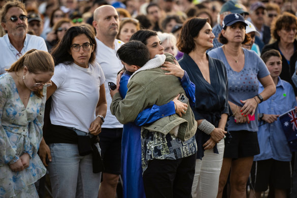 The vigil was organised in support of Israel, which is at war with Hamas.