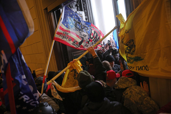 Protestors overwhelmed security at the White House, smashed windows and broke through doors. 