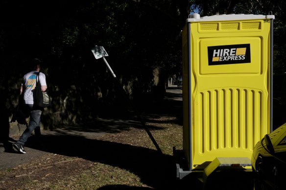 Woollahra Councilwoman Harriet Price said toilet trailers were taking up parking spaces, angering residents who were trying to park their cars.