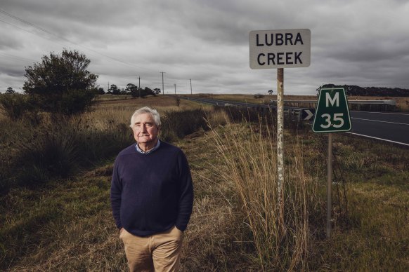 Moyne Shire mayor Ian Smith at Lubra Creek, which will soon be renamed due to the racist origin of that term. 