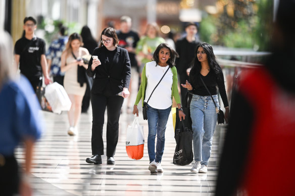 Shoppers flocked back to shopping centres in the weeks leading to Christmas.