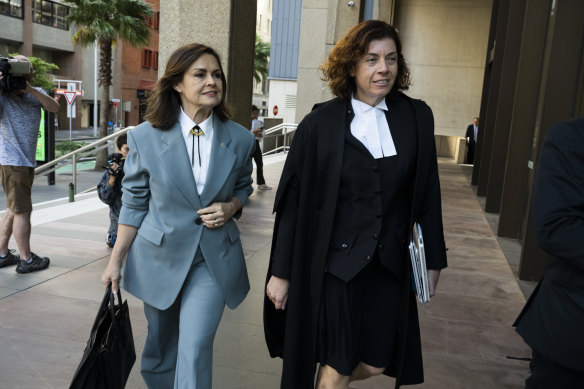 Lisa Wilkinson and her barrister Sue Chrysanthou, SC, outside the Federal Court in Sydney on Wednesday.