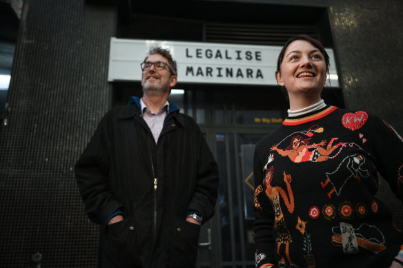 Victorian Legalise Cannabis MPs David Ettershank and Rachel Payne.
