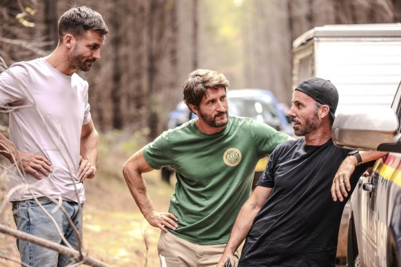 Top Gear Australia hosts Beau Ryan (left), Jonathan LaPaglia and Blair Joscelyne. 