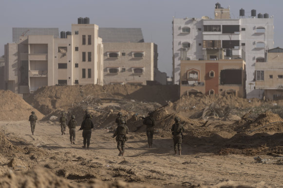 Israeli soldiers pictured in the city of Khan Yunis in the southern Gaza Strip, where ground operations are increasingly being directed.