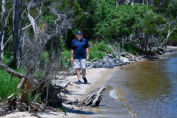 Part of the beach next to Tony Patchell’s Loch Sport property is eroding.