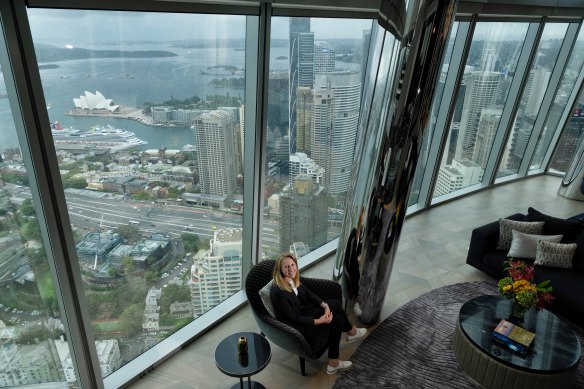Erin Van Tuil, agent with Frank Knight who are selling the $90 million penthouse in the Crown tower.