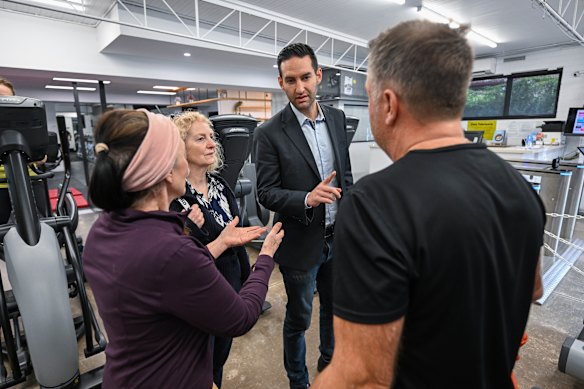 Local MP Josh Burns at the PCYC community gym in St Kilda.