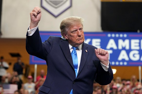 US President Donald Trump in Ohio on Saturday.