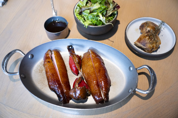 The duck carved and served multiple ways is Hotel Centennial’s signature dish.