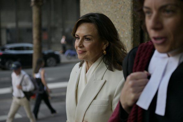 Lisa Wilkinson and her barrister Sue Chrysanthou, SC, outside the Federal Court in Sydney on Monday.