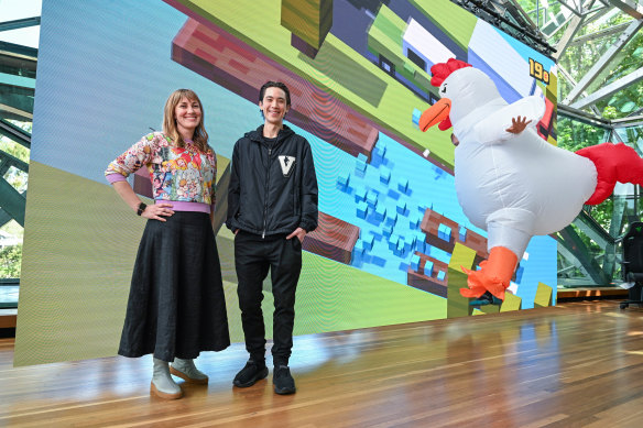 President of Hipster Whale, Clara Reeves, and Andy Sum, Hipster Whale director and original co-creator of Crossy Game.