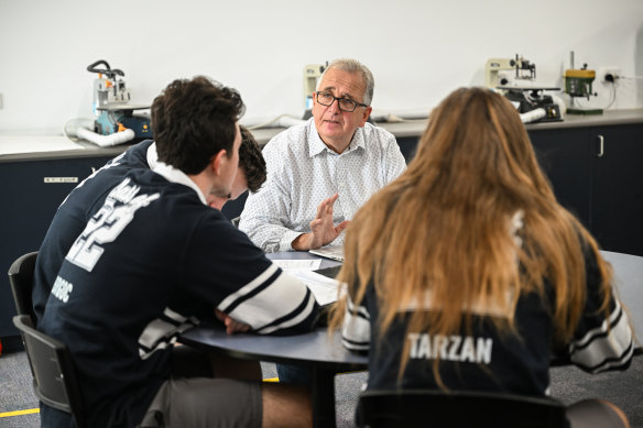 Larry De Cata is starting a teaching career at the age of 62, teaching VCE systems engineering at Rosehill Secondary College.