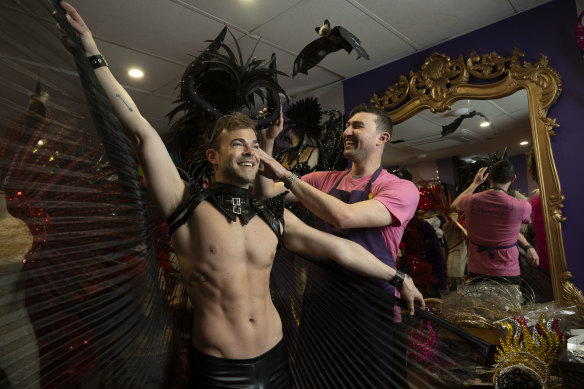 James Bennati dresses Daniel Franklin for Halloween at House of Priscilla, where packet costumes are more popular than ever.