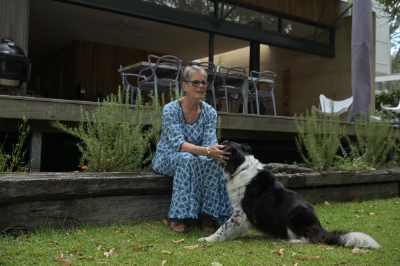 Sandy Thomas in her Pearl Beach home, which is for sale.