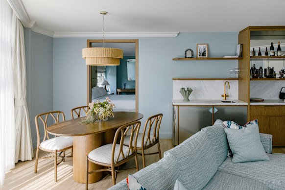 Pale blue-greys, bespoke cabinetry and plenty of lamps have brought the decor into 2026.