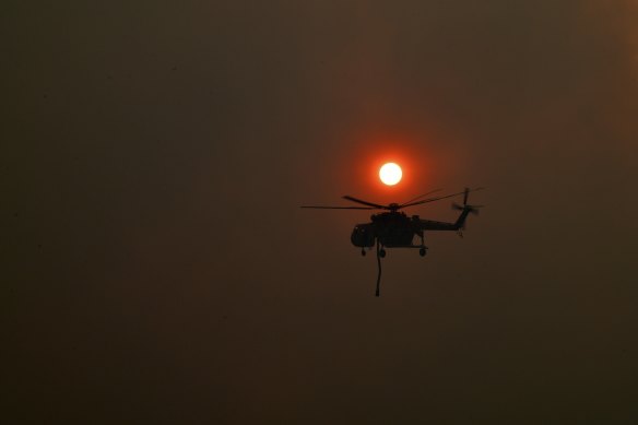 An helicopter over Olympia. 