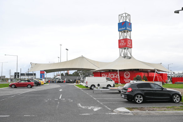 The sails above the petrol stations on the West Gate Freeway are set to get heritage protection. 