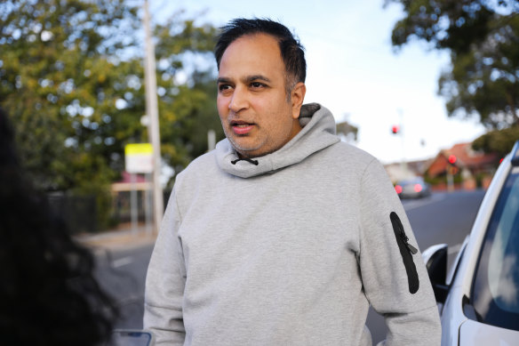 Shriyans Katariya, whose 12-year-old son attends Glen Eira College, on Wednesday afternoon.