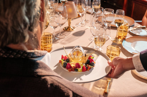 Dessert at La Dame on board Silversea’s Silver Cloud.