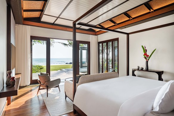 Room to move… beach villa bedroom.