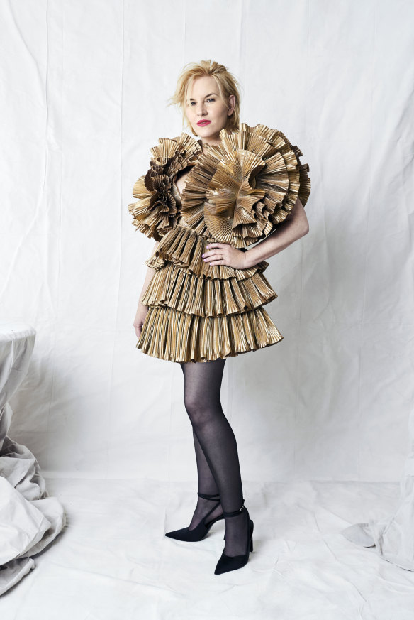 Kate Mulvany wears Acler dress, Zara shoes.