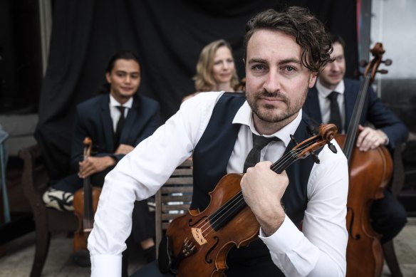 Phoenix Quartet led by Dan Russell (front, violinist with facial hair) is coming to Canberra.