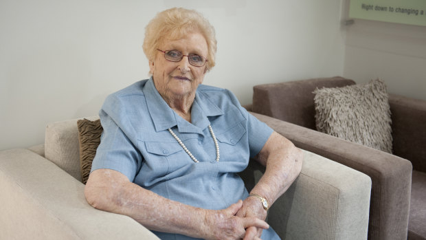 Lady Flo Bjelke-Petersen, pictured in 2013, died in Kingaroy on Wednesday.