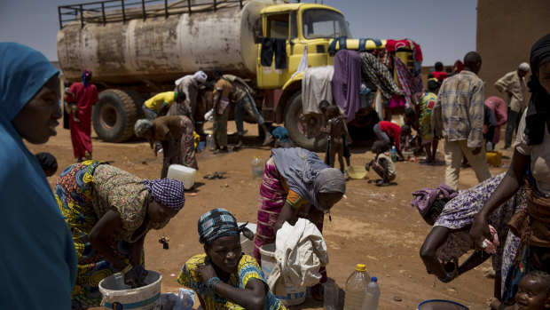 Migrants expelled from Algeria pictured in Agadez last year.