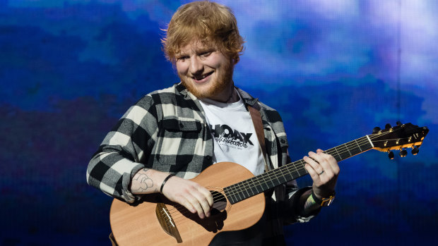 Ed Sheeran performing at Optus Stadium in Perth on Friday, March 2.