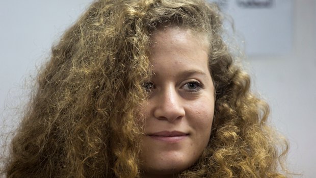 Teen Palestinian protest icon Ahed Tamimi in a courtroom at the Ofer military prison near Jerusalem. 