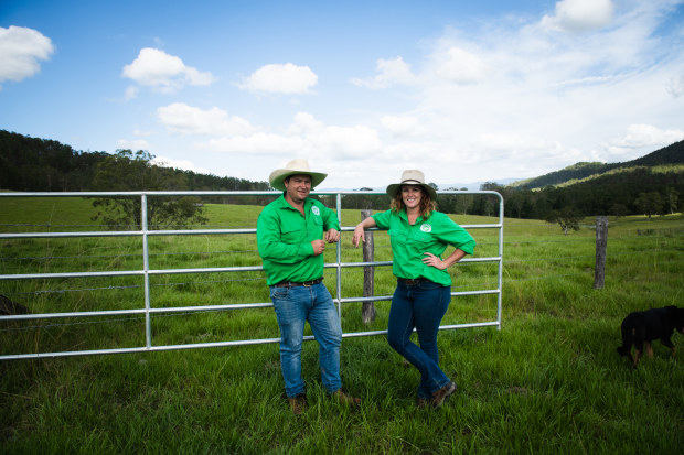 Founders of direct-to-consumer beef producer Our Cow, Dave McGiveron and Bianca Tarrant.