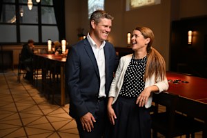 MBA graduates Scott and Helen Barker at UQ Business School in Brisbane.