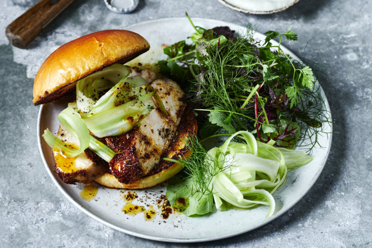 Pickled celery adds the right amount of crunch.