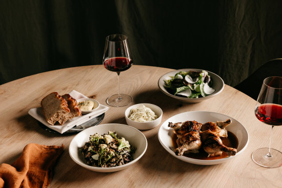 The menu draws on produce from the vibrant kitchen garden.