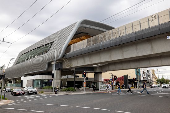 The elevated train station running over over Poath Rd has transformed Hughesdale.