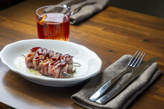 Mortadella skewers at Mr Vincenzo’s.