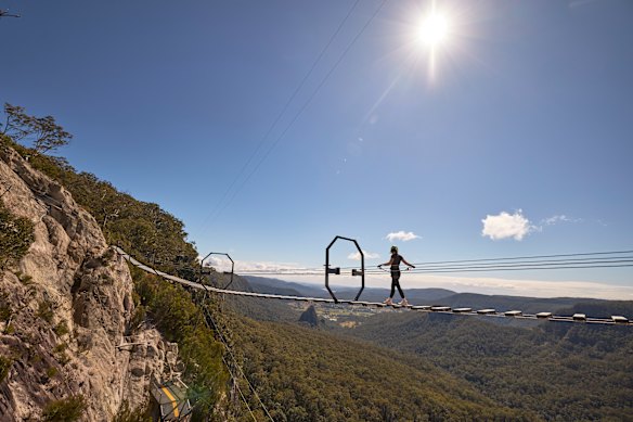 The Via Ferrata course includes an 80-metre-long suspension bridge walk over an abyss.