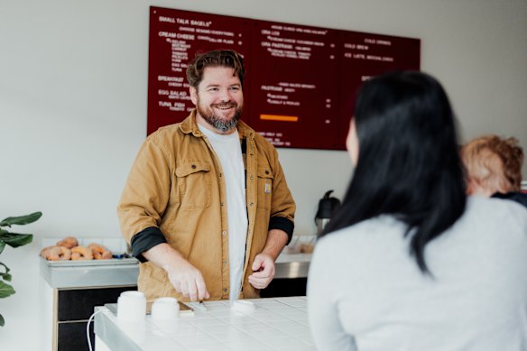 Owner Samuel Terry at Dulwich Hill favourite Small Talk. 