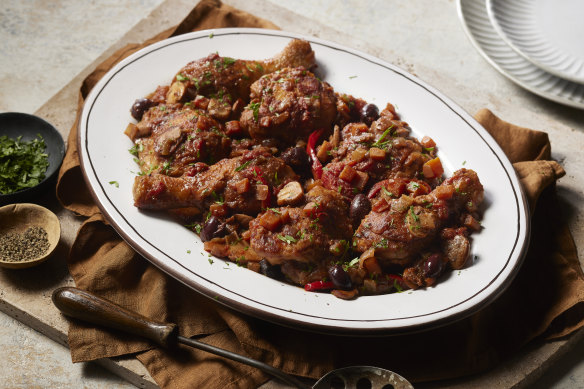 Adam Liaw’s chicken cacciatore.
