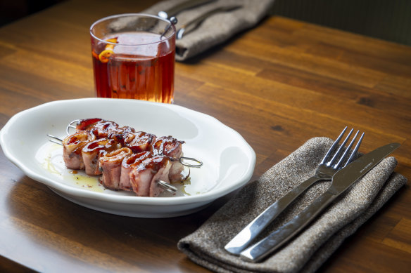 Mortadella skewers at Mr Vincenzo’s.