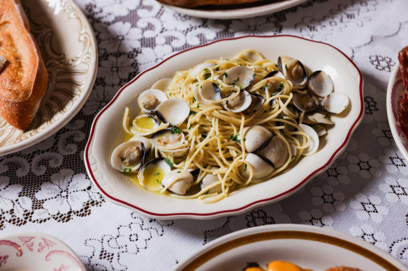 The Johnny, Vince &amp; Sam’s menu brims with traditional dishes such as spaghetti vongole.
