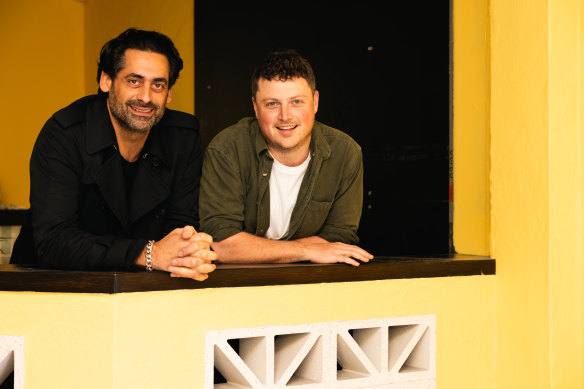 Public chief executive Jon Adgemis (left) and Ricos Tacos chef and owner Toby Wilson.