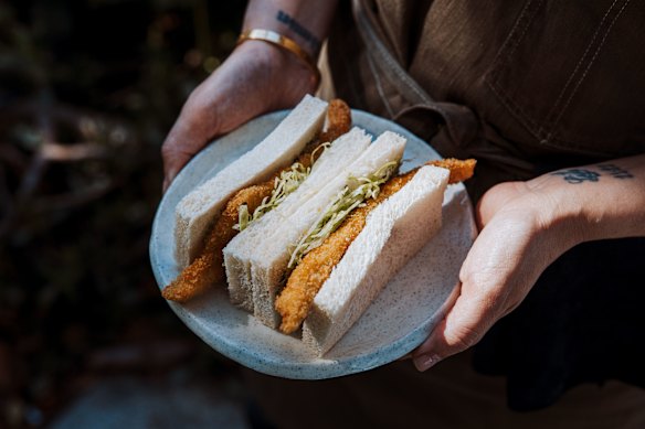 The popular King George whiting sandwich at Bar Copains.