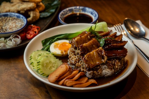 Pork Barbay on rice.