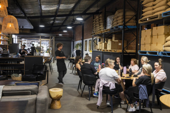 Saazaa’s spacious interior, including a new eight-seat espresso bar.