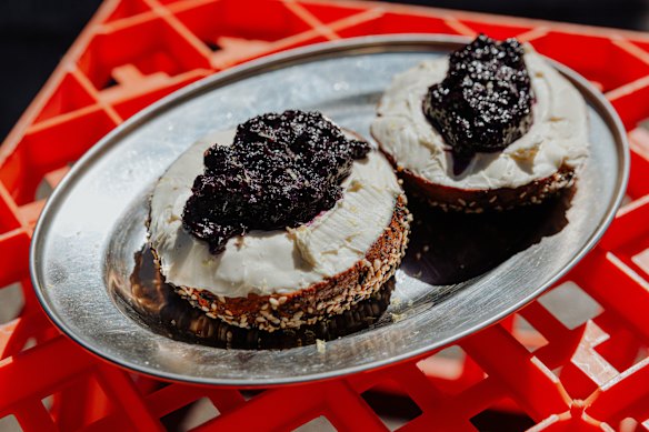 Blueberry lemon bagel.