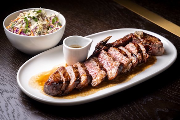 45-day dry-aged Mayura Station striploin with red wine jus.