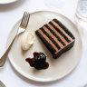 Chocolate gâteau at Cutler.